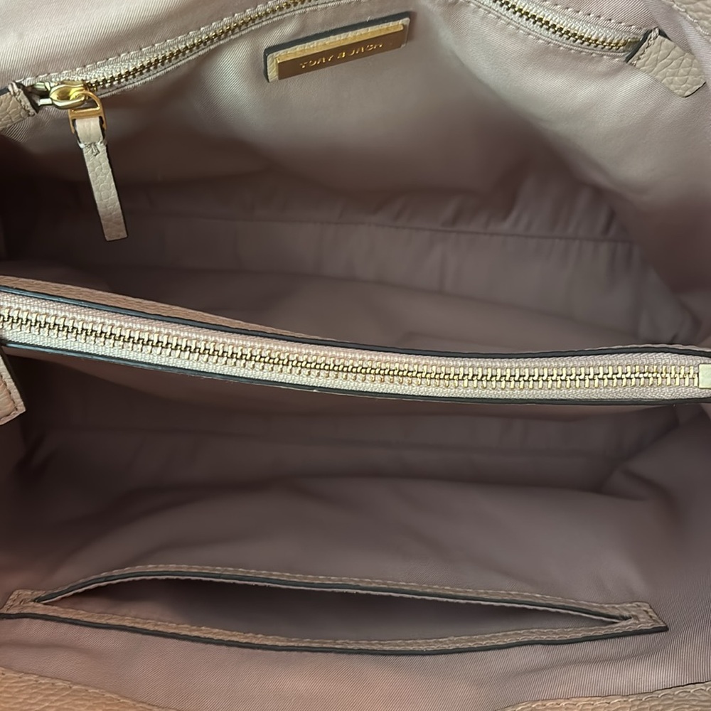 Tory Burch Beige Leather Tote with Tassel - Picture 4 of 8